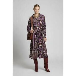 DO By Dee Ocleppo Women’s Printed Belted Long Sleeve Midi Dress Nordstrom L-XL